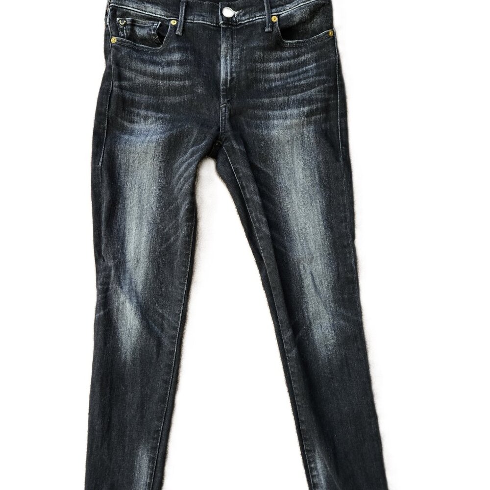 True Religion Jeans Womens Size 30 Halle Mid Rise Super Skinny Black Pre-owned